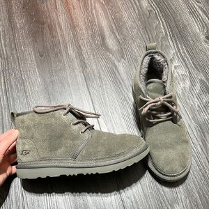 Grey ugg lace up boots